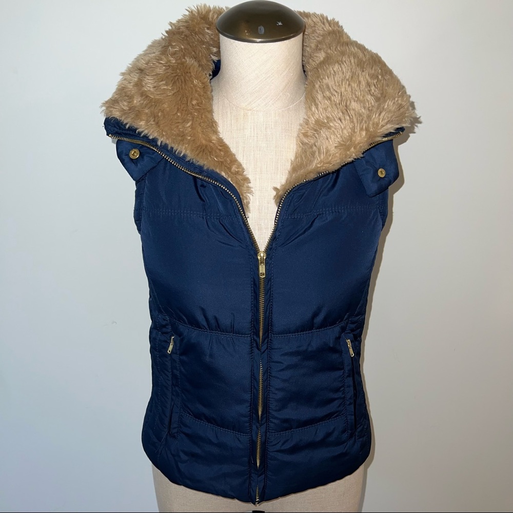 Boutique Love Tree Navy Blue Hooded Full Zip Vest